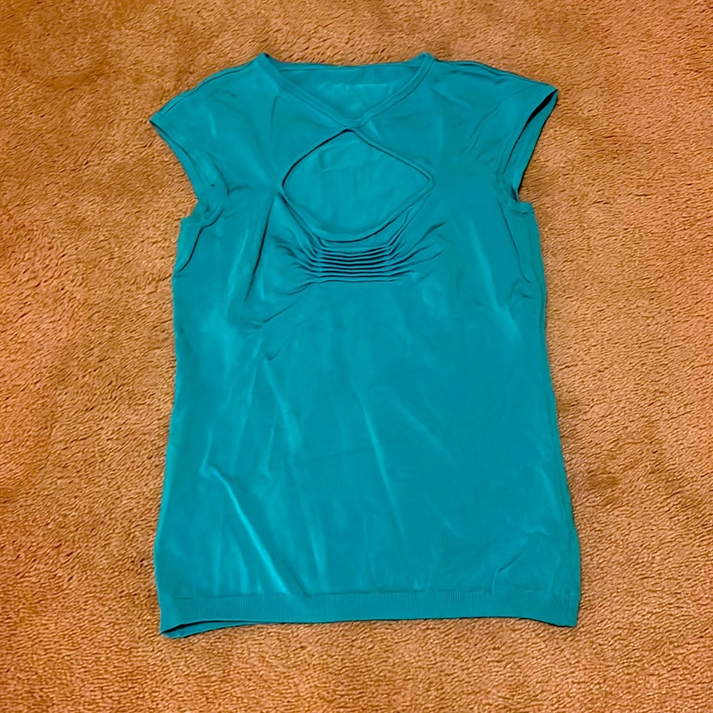 Cute turquoise cut-out shirt